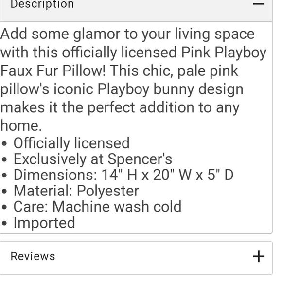 Playboy Pink Faux Fur Reversible 20" Accent Pillow - Picture 5 of 7
